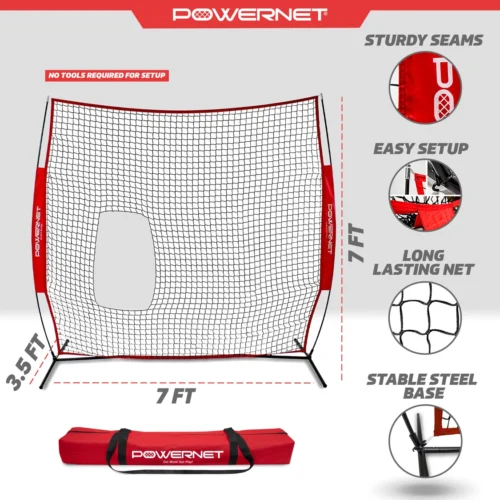 7x7 FT Pitch-Thru Protection Training Screen for Softball Dimensions 7x7 FT Pitch-Thru Protection Training Screen for Softball Dimensions
