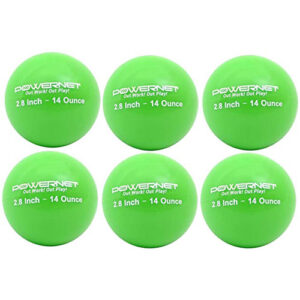 PowerNet 2.8" Weighted Balls - 2.8" 14 Oz Green 6 pack