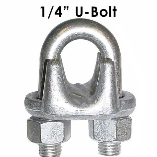 Cable Kit for Batting Cages 55ft 1/4" U-Bolt Cable Kit for Batting Cages 55ft 1/4" U-Bolt