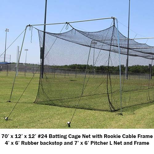 70' Backyard Batting Cage Bundle Net 70' Backyard Batting Cage Bundle Net