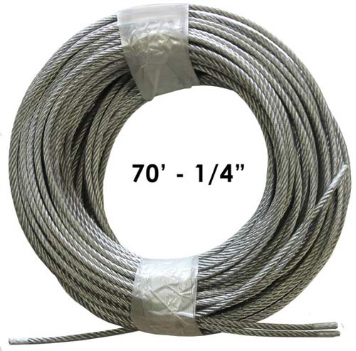 Cable Kit for Batting Cages 70ft 1/4 Cable Kit for Batting Cages 70ft 1/4