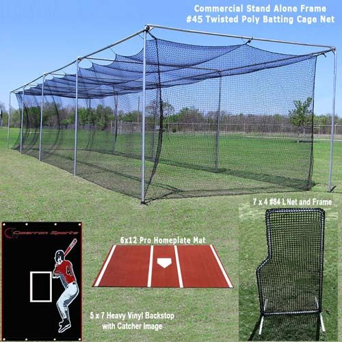 Commercial Stand Alone Batting Cage Bundle Commercial Stand Alone Batting Cage Bundle